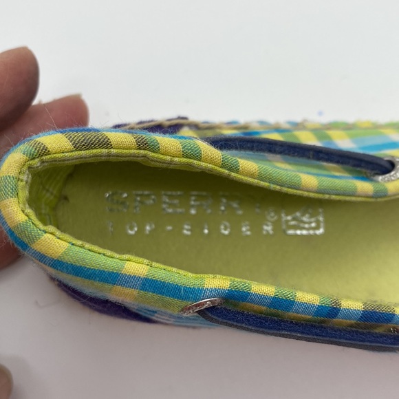 Sperry Topsider espadrilles size 7. Blue, yellow white plaid - Picture 5 of 6